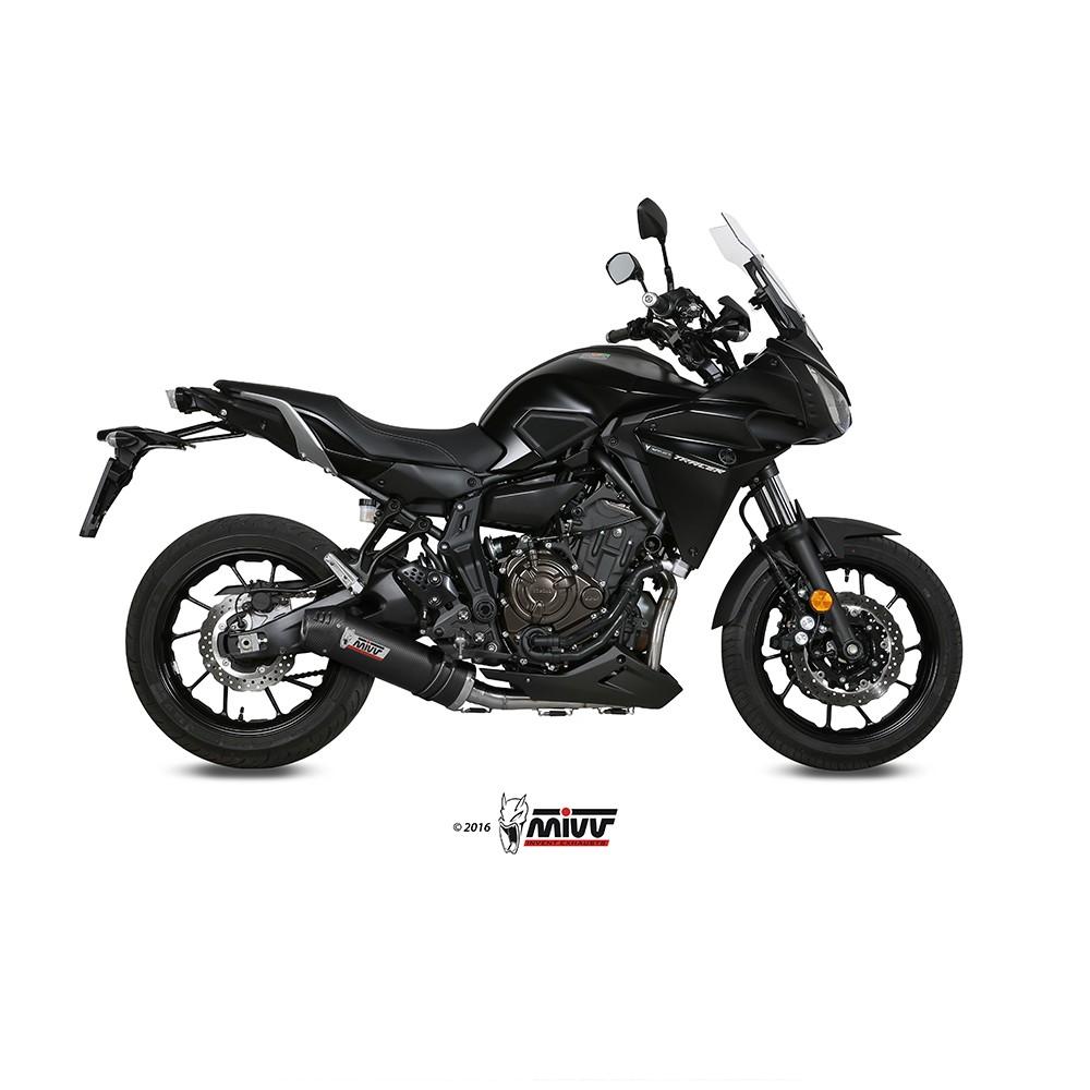 MIVV Sportline Full Exhaust System (carbon end cap) Yamaha MT07 Tracer / GT / Tracer 7 / T7 2016-2024