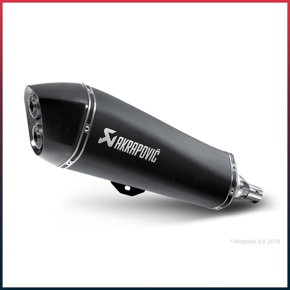 Silencieux AKRAPOVIC Slip-On Gilera FUOCO 500, Peugeot SATELIS 400/500, Piaggio Beverly 400/500, MP3 400/500, X8 400/X-EVO 400