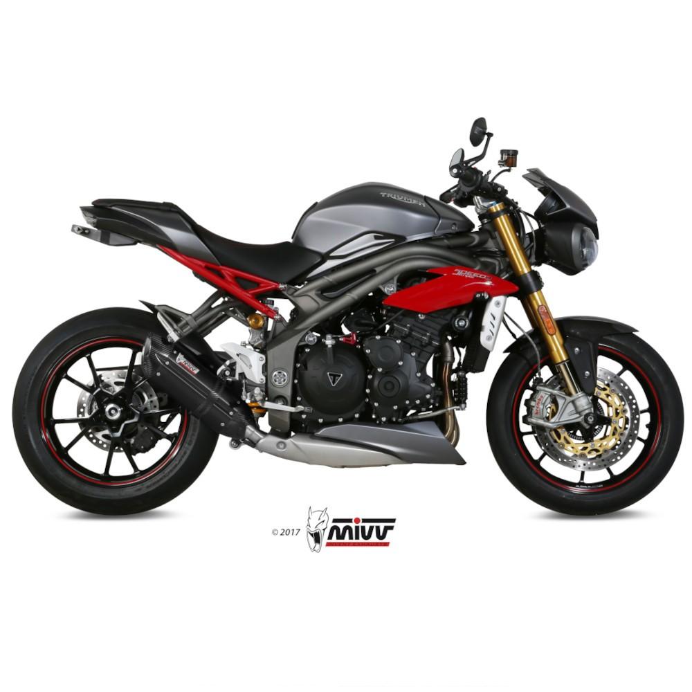 MIVV SUONO Silencer (carbon end cap) Triumph Speed Triple 1050/R/S 2016-2017