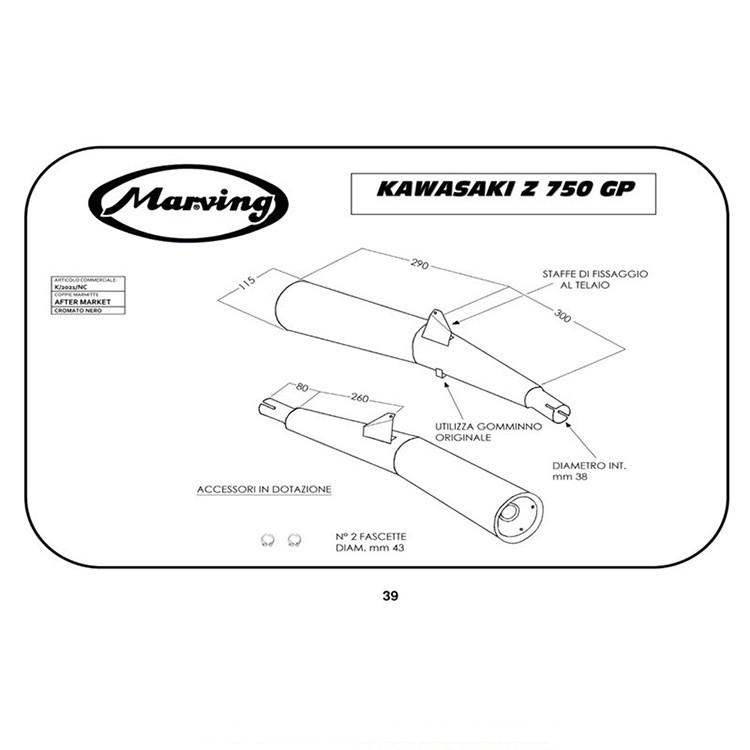 MARVING Style Origin Silencer Kawasaki GPZ 750 1982