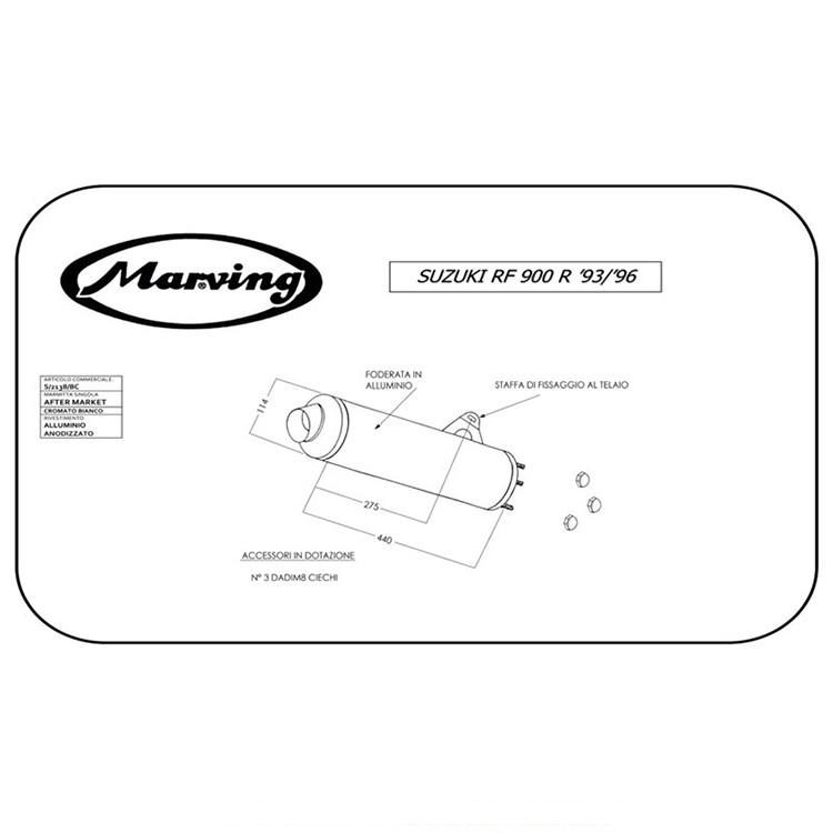 MARVING Stock Style Silencer Suzuki RF 900 R 1994-1999