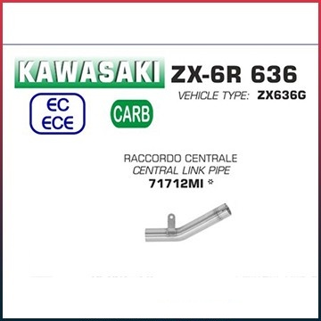 Manchon raccord sans catalyseur pour Kawasaki ZX6R 600 2019-2023 / 636 2013-2020
