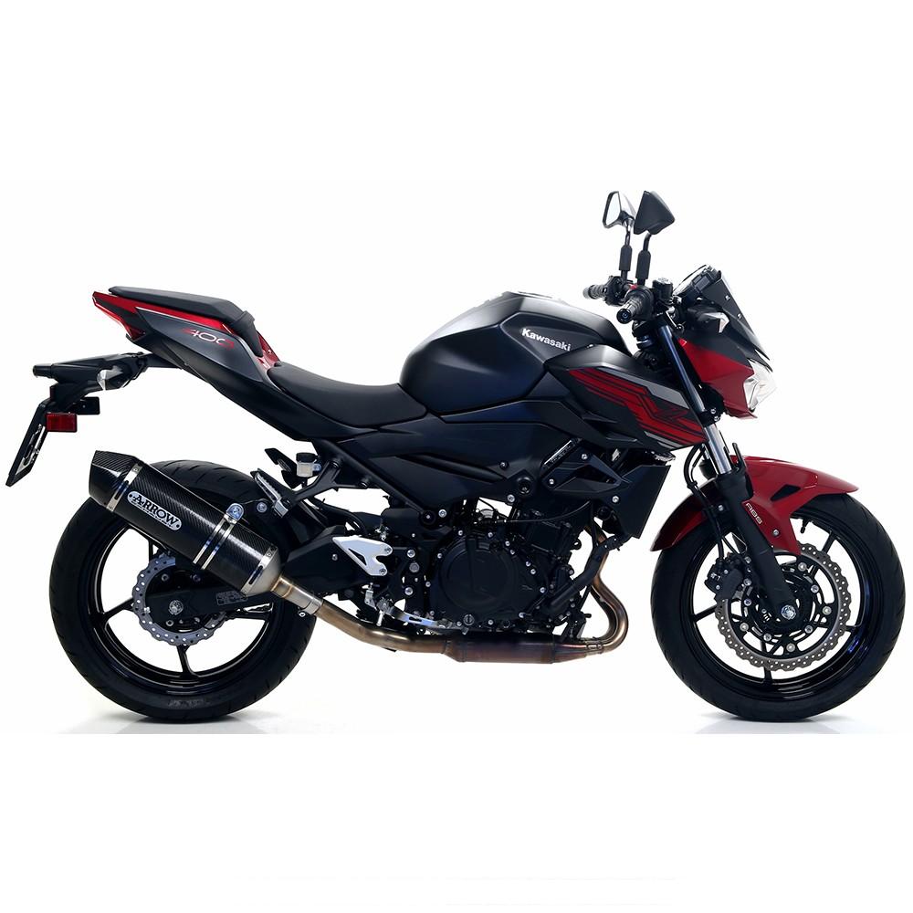 Silencieux ARROW Race Tech (coupelle carbone) Kawasaki Z 400 2019-2024 et 400 Ninja 2018-2024