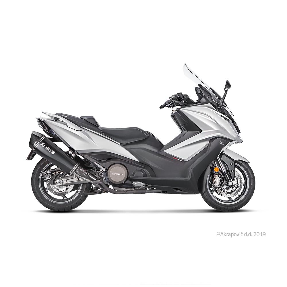 Silencieux AKRAPOVIC Slip-On Kymco AK 550 2017-2020 Coupelle Carbone