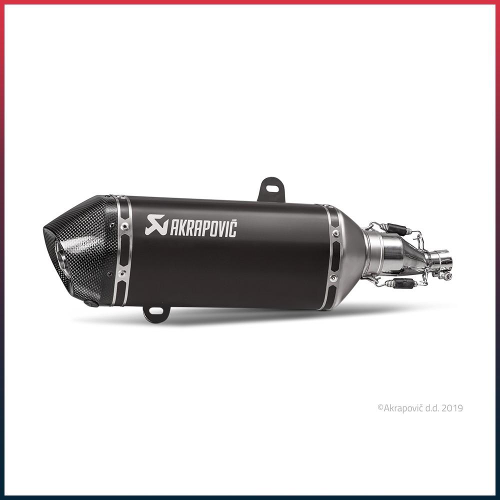 Silencieux AKRAPOVIC Slip-On Piaggio VESPA GTS SUPER IE 2017-2020 Coupelle Carbone