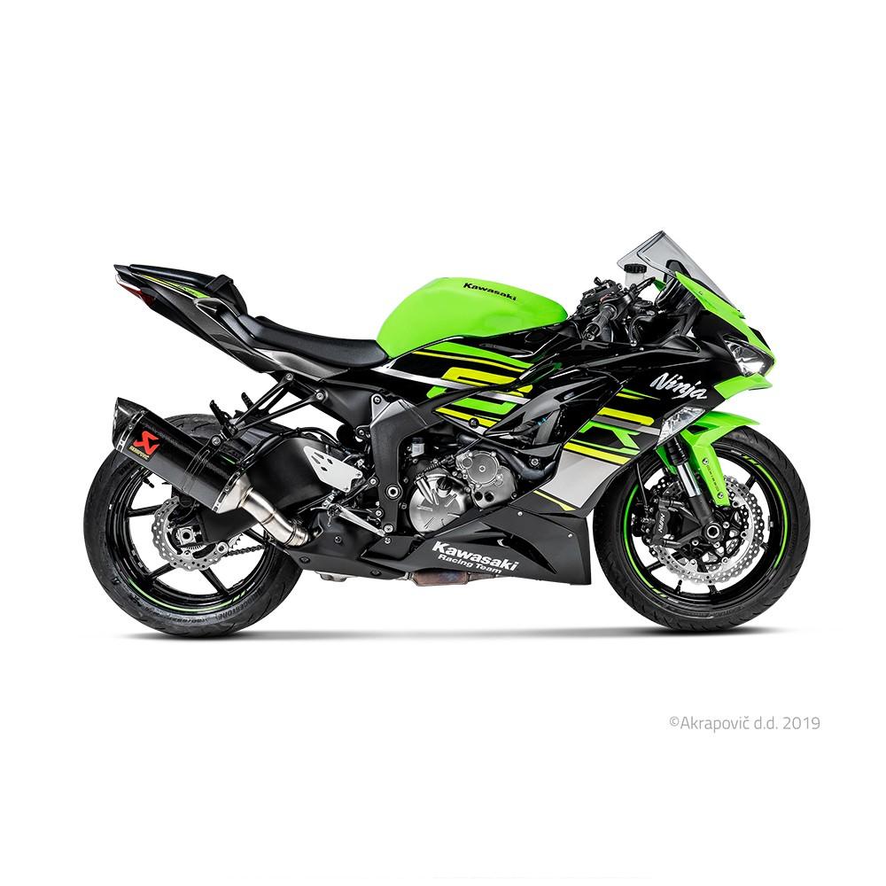Silencieux AKRAPOVIC Slip-On Racing (coupelle carbone) Kawasaki ZX6R 09-24 et ZX636 13-20