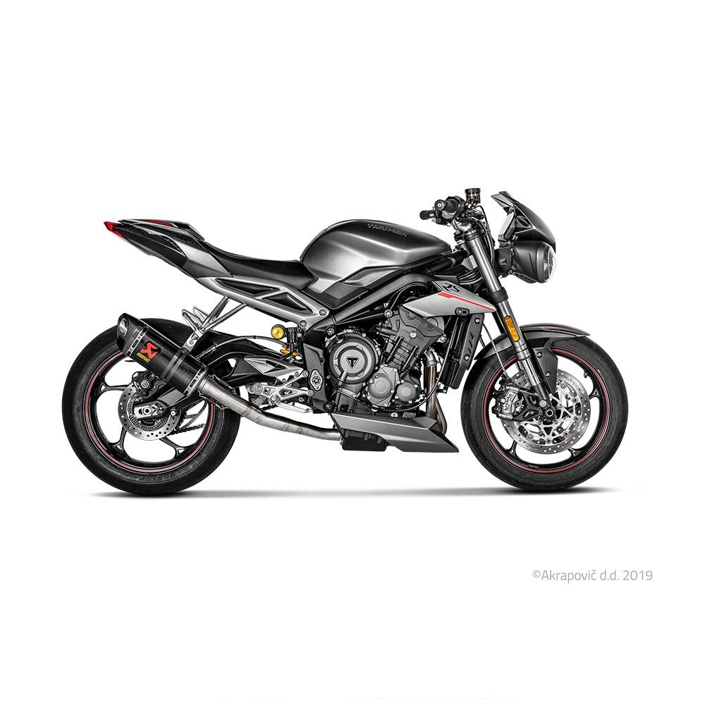 AKRAPOVIC Slip-On Silencer Triumph STREET TRIPLE 765 S / R / RS 2017-2019 Carbon End Cap