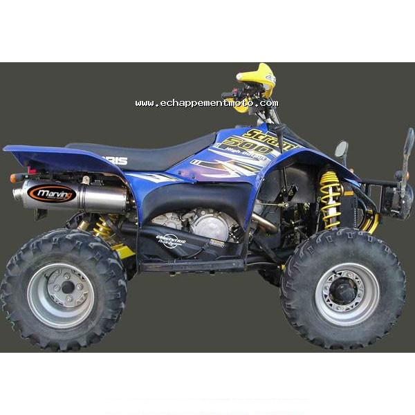 Marving Quad Atv Line Silencer (Big Oval) for Polaris SCRAMBLER 500 1997-2005