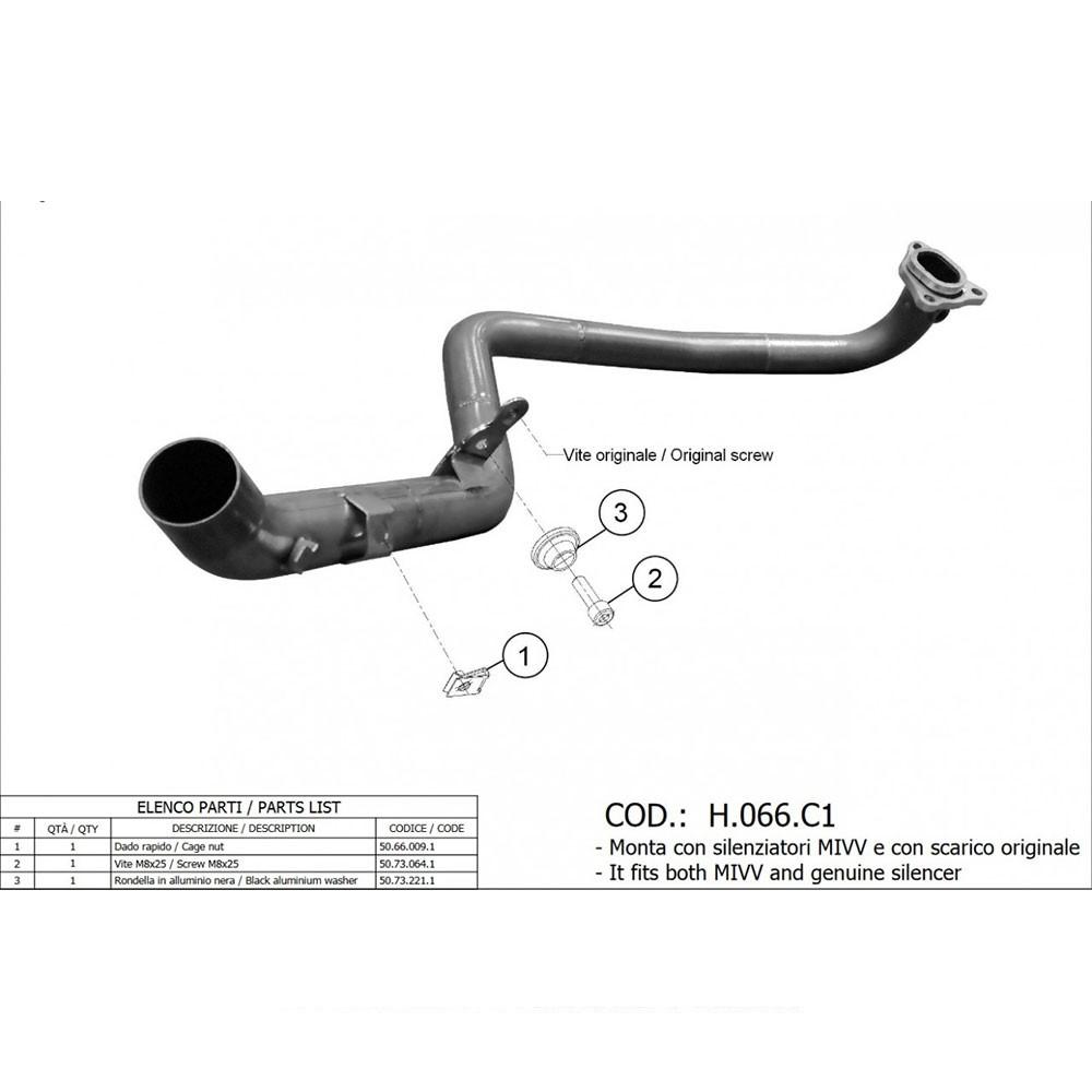 MIVV HONDA X-ADV 750 2017-2024 Downpipe Without Catalyst