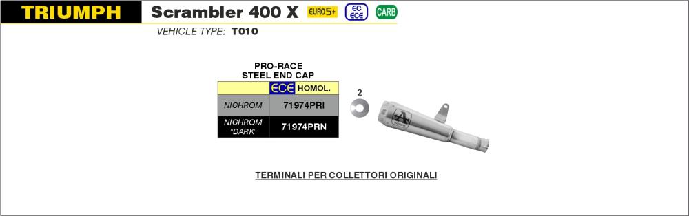 Arrow Pro Race Silencer Triumph Speed 400 and Scrambler 400 X 2024-...