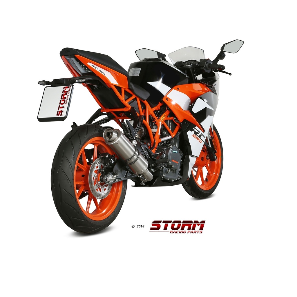 Silencieux Storm GP Adapt. KTM 125 / 390 Duke 2017-2020 et RC 125 / 390 2017-2021