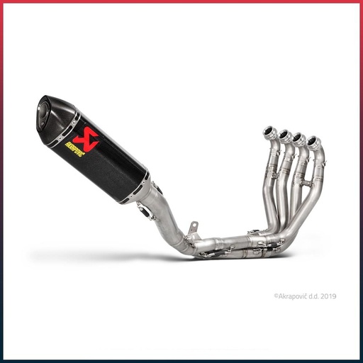 [S-K10R9-ZC] Full Exhaust System AKRAPOVIC Racing Line Kawasaki ZX 10 RR 2017-2020 And ZX10R NINJA 2016-2020 Carbon End Cap