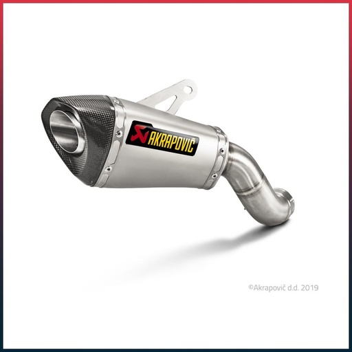 [S-K9SO4-ASZT] Silencieux AKRAPOVIC Slip-On Kawasaki Z 900 2017-2019 et Z 900 E (A2)2017-2019 Coupelle Carbone