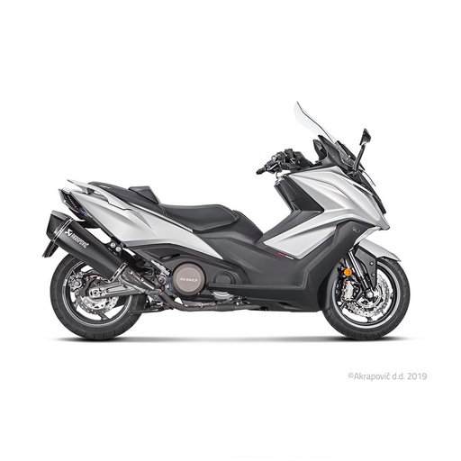 [S-KY5SO1-HRAASSBL] Silencieux AKRAPOVIC Slip-On Kymco AK 550 2017-2020 Coupelle Carbone