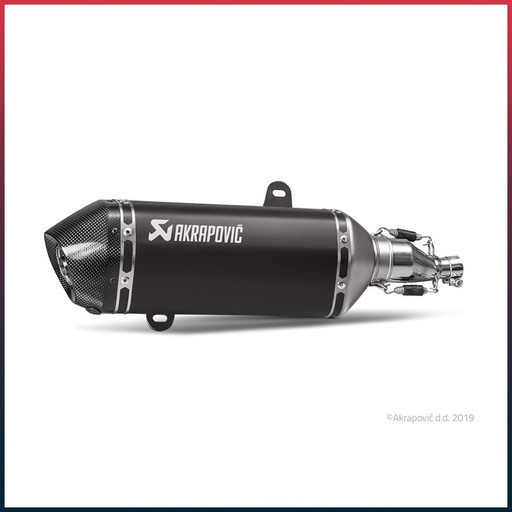 [S-VE125SO1-HZBL] AKRAPOVIC Slip-On Silencer Piaggio VESPA GTS SUPER IE 2017-2020 Carbon End Cap