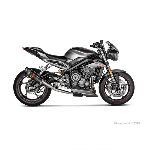 [S-T7SO2-APC] AKRAPOVIC Slip-On Silencer Triumph STREET TRIPLE 765 S / R / RS 2017-2019 Carbon End Cap