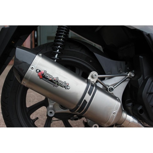 [EXKT3642] LEXTEK VP1 Full Exhaust System Honda PCX 125 2018-2020 Carbon End Cap