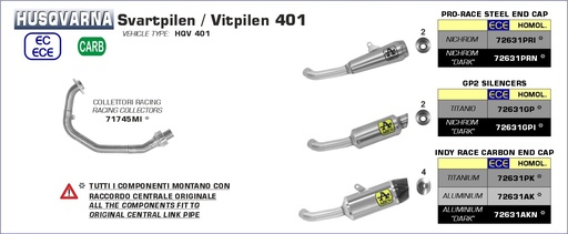 ARROW PRO-RACE Silencer Husqvarna Vitpilen/Svartpilen 401 2020-2023