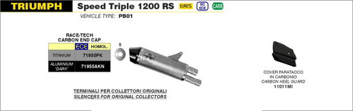 Silencieux ARROW Race-Tech Triumph Speed Triple 1200 RR / RS 2021-2024
