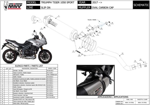 MIVV SPORTLINE Silencer (carbon end cap) oval TRIUMPH TIGER SPORT 1050 2017-2021