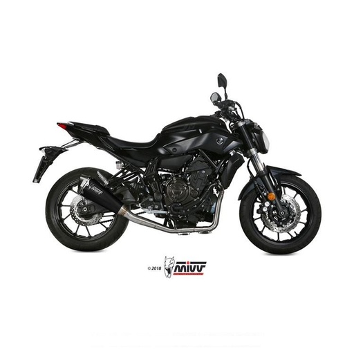 [Y.045.LDRB] Full Exhaust System MIVV DELTA RACE (carbon end cap) YAMAHA MT07 2014-2024 Side Exit