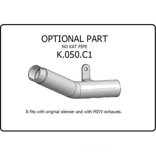 [K.050.C1] MIVV KAWASAKI ZX6R 636 2019-2023 Link Pipe without Catalyst