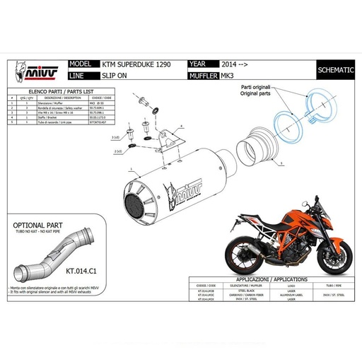 Silencieux MIVV MK3 KTM 1290 SUPER DUKE R 2014-2019