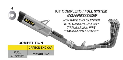 [71248CKZ] Ligne Complète Arrow Indy Race Evo Compétition Honda CBR 1000 RR-R / SP 2024-?