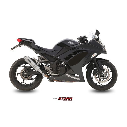 [K.038.LXS-STORM] Silencieux Storm GP Adapt. KAWASAKI Ninja 300 R 2013-2016 et Z 300 2015-2017