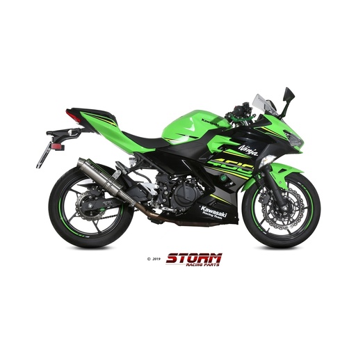 [K.047.LXSB-STORM] Silencieux Storm GP Adapt. KAWASAKI NINJA 400 2018-2024 et Z400 2019-2024