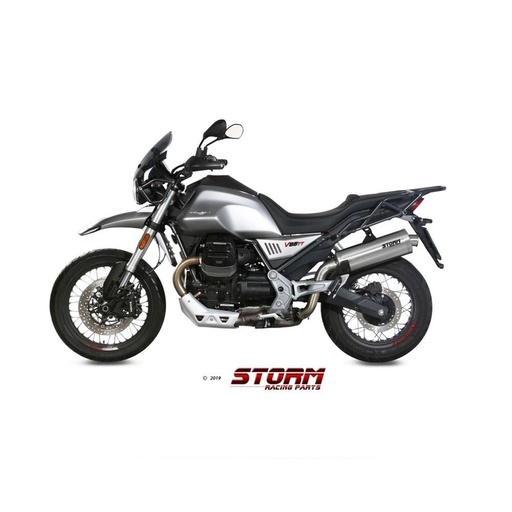 [M.013.LX2-STORM] Silencieux Storm Ovale Adapt. MOTO GUZZI V85 TT 2019-2024