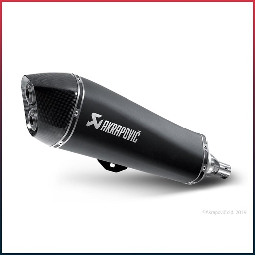 [S-PI4SO3-HRSSBL] AKRAPOVIC Slip-On Silencer Gilera FUOCO 500, Peugeot SATELIS 400/500, Piaggio Beverly 400/500, MP3 400/500, X8 400/X-EVO 400