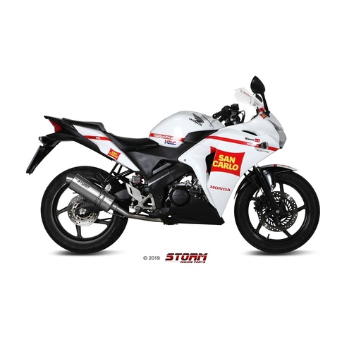 [H.060.LX1B-STORM] Storm Oval Full Exhaust System Slip-on HONDA CBR 125 2011-2016