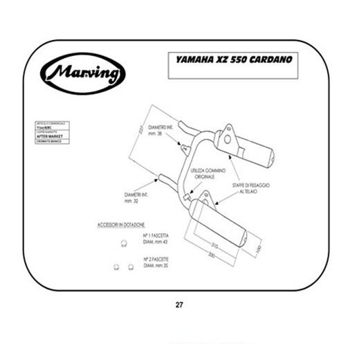 [Y/2078/BC] Silencieux MARVING Style Origine Yamaha XZ 550 A CARDAN 1982-1985