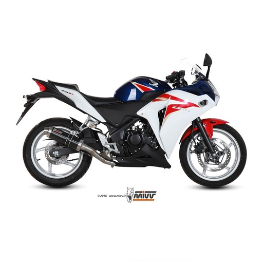 [H.047.LXB] MIVV ROUND GP Steel Black Silencer Honda CBR 250 R 2011-2013