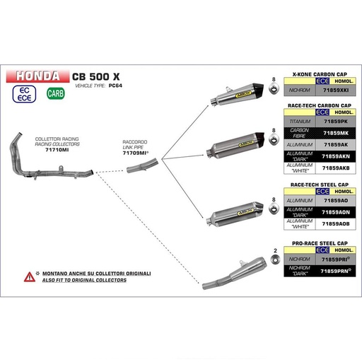 ARROW Pro-Race Silencer Honda CB 500 X 2019-2023