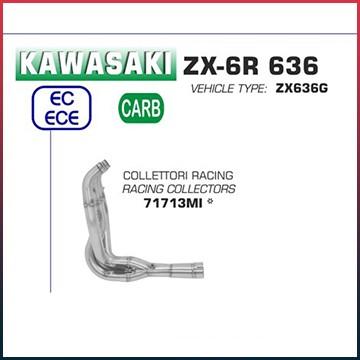 [71713MI] Collecteur sans catalyseur pour Kawasaki ZX6R 636 2019-2020
